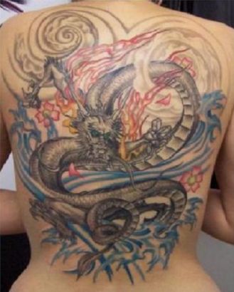 Dragon Full Back Tattoo